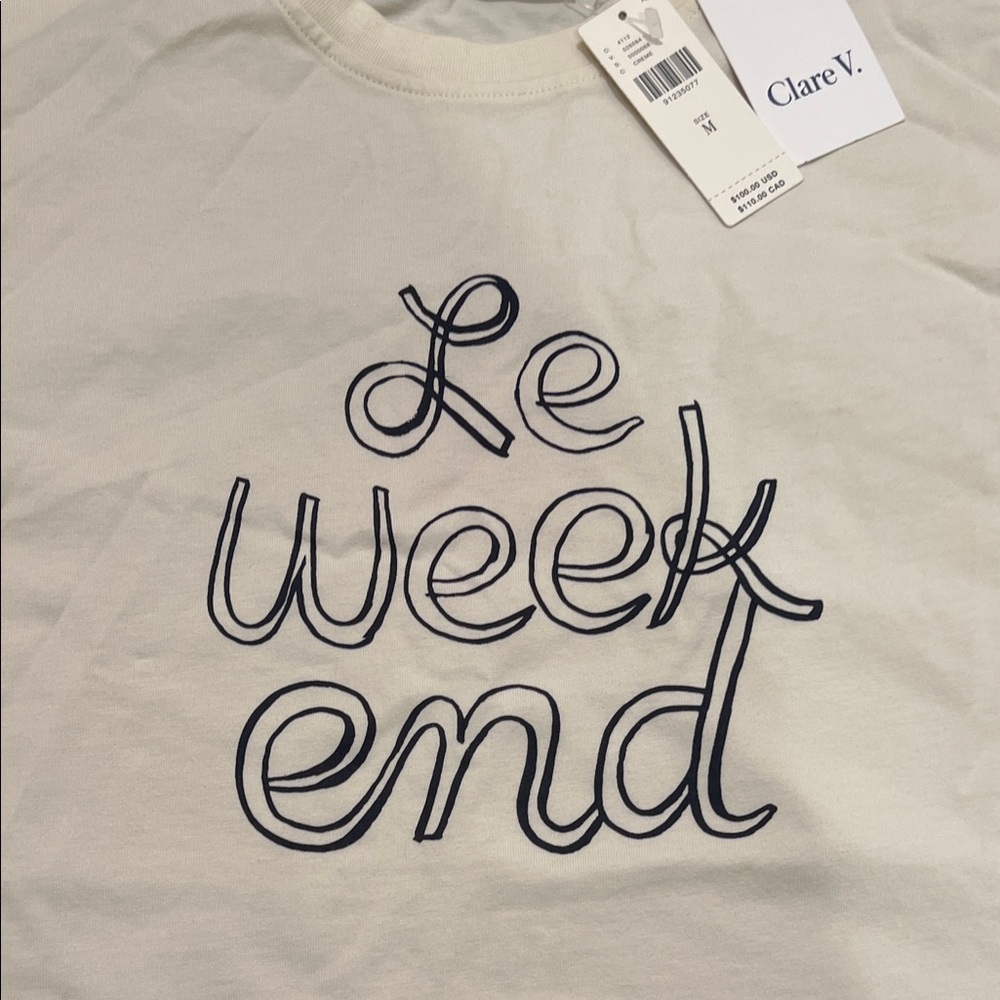 Clare V Cream T-Shirt - Picture 3 of 4